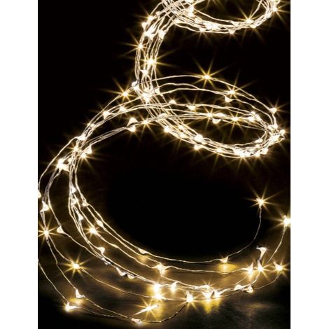 Guirlande lumineuse cascade d'extérieur 2 m 400 LED blanc chaud fil cuivre 13 fonctions avec minuteur sur secteur - Atmosphera créateur d'intérieur