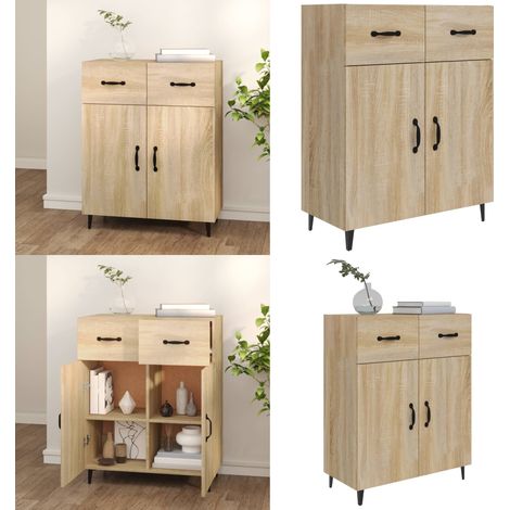 Sideboard Sonoma-Eiche 69,5x34x90 cm Holzwerkstoff - Sideboard - Wohnzimmermöbel - Holzmöbel - Eichefarbenes Möbel - Schreibtisch - Home & Living (1/5)