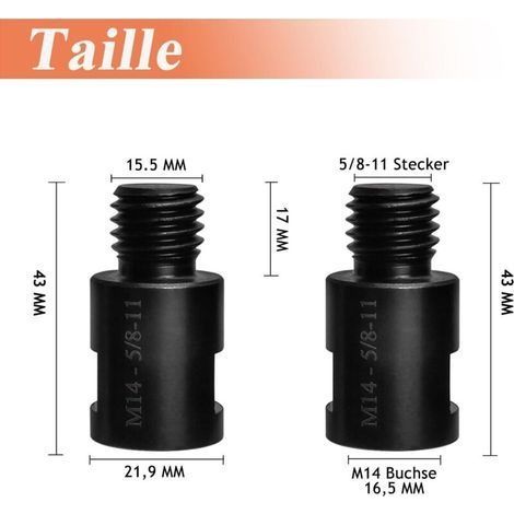 2 Stück 5/8"-Adapter (1/4)