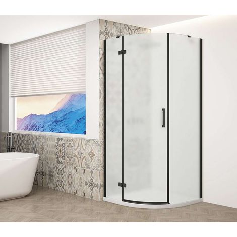 Gelco Trinity - Viertelkreis-Duschkabine 90x90 cm, links, Glas mat/schwarz GT6590ML-B (1/5)