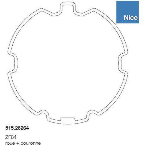 Roue et Couronne Volet Roulant ZF64 - Moteur NICE Ø45 - NICE (1/2)