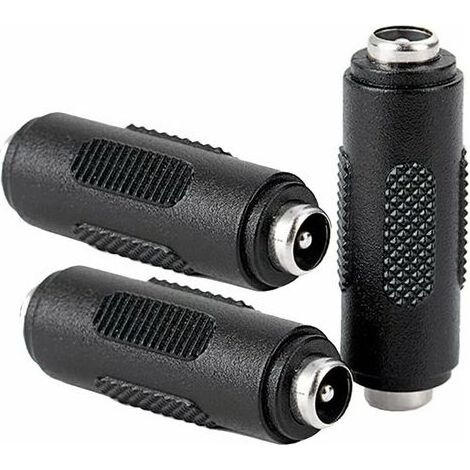 3 Pcs DC Connecteur d'alimentation Femelle à Femelle de 5.5x2.1mm, Adaptateur de coupleur Femelle à Femelle pour CCTV (1/5)
