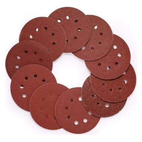80pcs Sanding Disc, 125mm Sanding Discs Grit 8 Round Holes Sandpaper, Sanding Sheets Sander Paper 40/60/80/100/120/150/180/240/320/400 for Sanding/Polishing/Rust Removal (1/4)