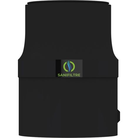 Filtre anti-odeurs charbon actif H2S – Manchon intégré 100 mm – Rechargeable – Protection durable pour fosses septiques et eaux usées – Hydrodiv