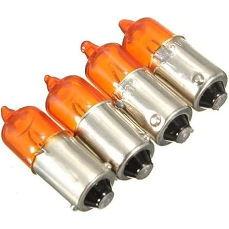 4Pcs 12V 23W Moto Tour Singal Ampoule Indicateur Ba9S Base Mini Ambre Halogène (1/5)