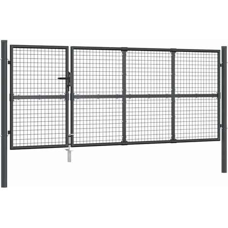 Maschen-Gartentor Anthrazit 350x125 cm Verzinkter Stahl vidaXL