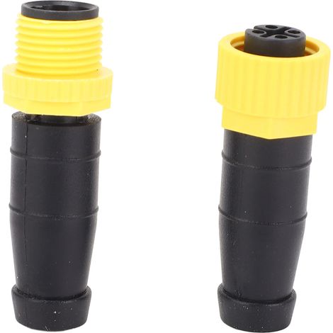 Ortviai Terminateur NMEA 2000 M12-5 broches A-type, boîtier plastique jaune résistant au chaud/froid, mâle + femelle (1/5)