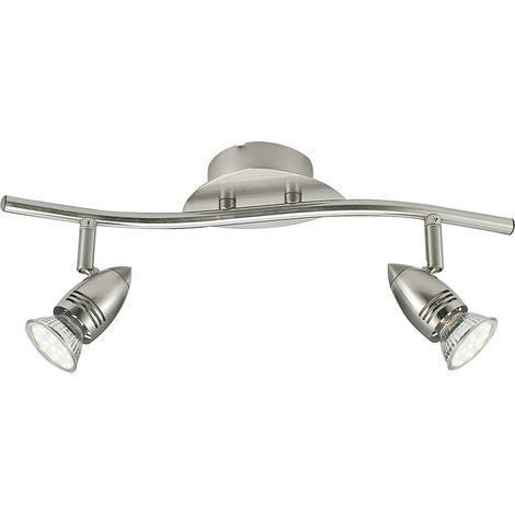 "Spot SUNNY in metallo nichel con due punti luce orientabili e lampadine incluse" (1/2)