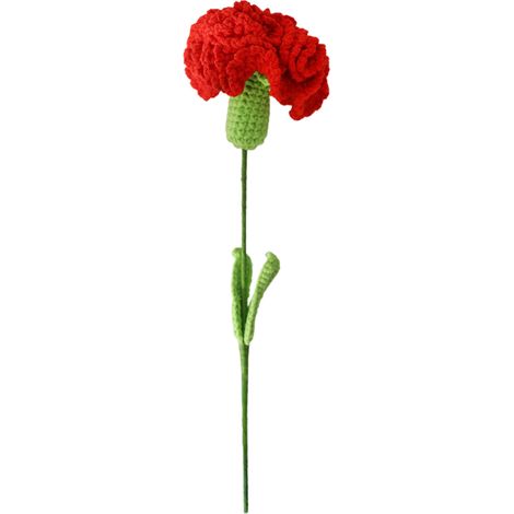 Künstlicher Blumenstrauß aus geflochtener Wolle - Dekorative Nelke (1/5)