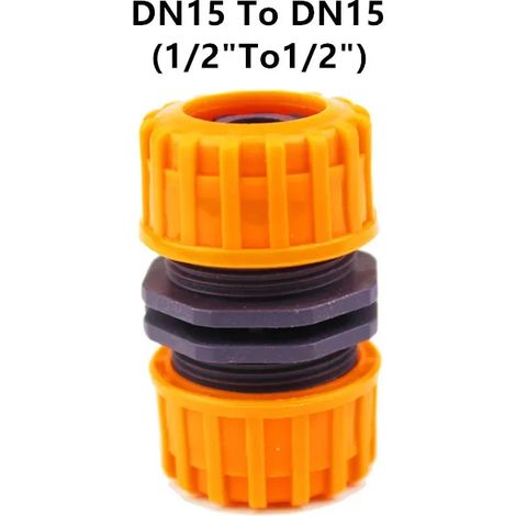 Raccord de tuyau d'arrosage (DN15 à DN15) 1/2' 3/4' 1' pouce, raccord d'arrêt d'eau, raccord de réparation pour tuyau de 12 mm, 19 mm et 25 mm, pour irrigation (1/5)