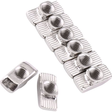 Écrou à tête marteau à rainure en T, fixation en acier au carbone nickelé pour profilé en aluminium (EU30 M415,58) (1/5)