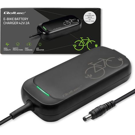Caricabatterie rapido Qoltec per monopattino elettrico 36V  42V  2A  5,52,1  Impermeabile + cavo di alimentazione (1/5)