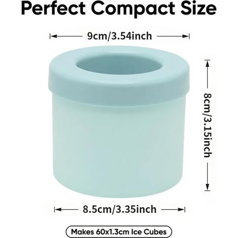 bac à glaçons silicone,Remplir avec 60 glaçons,Injection d'eau automatique,Appuyez légèrement pour retirer，,camping, bureau（bleu） (1/3)