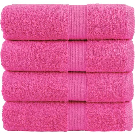 Serviettes de toilette premium SOLUND, lot de 4, roses, 30 x 30 cm, 600 g/m²
