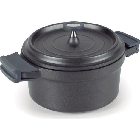 casseruola rotonda in ghisa smaltata 28 cm nera - 25929 - Lacor (1/3)