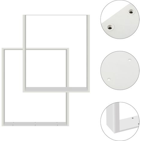 Skecten Juego de 2 Patas para Mesas de Centro Estilo 60x72 cm, Patas Muebles de Acero con Marco, Estilo Industrial, Blanco, Soporta hasta 250 kg (1/5)