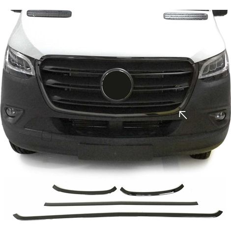 OMAC Moulure de Grille de Calandre Compatible avec Mercedes Sprinter Van 2018 à 2022, Garniture Baguette de Calandre en Acier Inoxydable Argent Foncé (1/5)