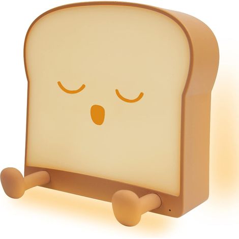 Toast Bread Night Light,Soft LED Toast Lamp with Cute Face Always Smile,Bedroom Table Lamps Graduation Gifts Ideas for Teen Girls 10 11 12 13 14 Year Old Girls (1/5)