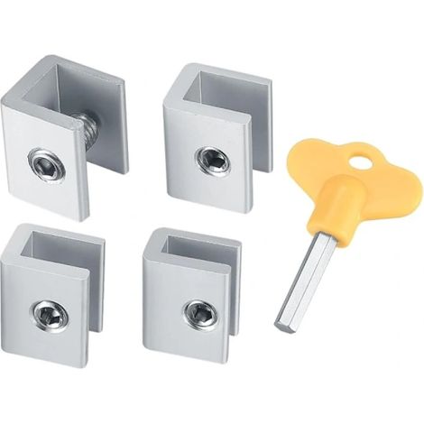 Accessoire de sécurité pour installation domestique, ensemble de 4 unités, pour portes et fenêtres coulissantes.-AquaForge (1/4)