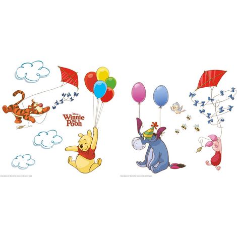 Fenster-Sticker Winnie Pooh, 31 x 31 cm / 2 Bögen (1/4)
