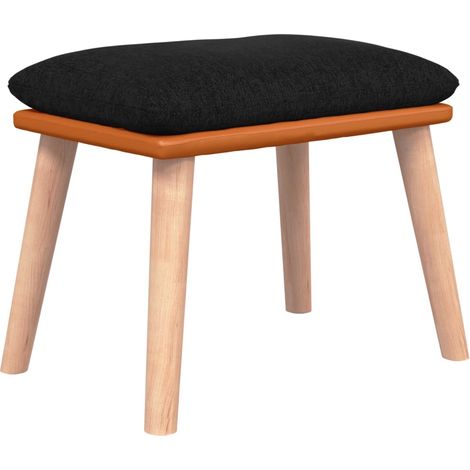 Repose-pied,Tabouret de pied,Pouf Noir 45x29,5x35 cm Tissu et similicuir CFW7328 (1/5)