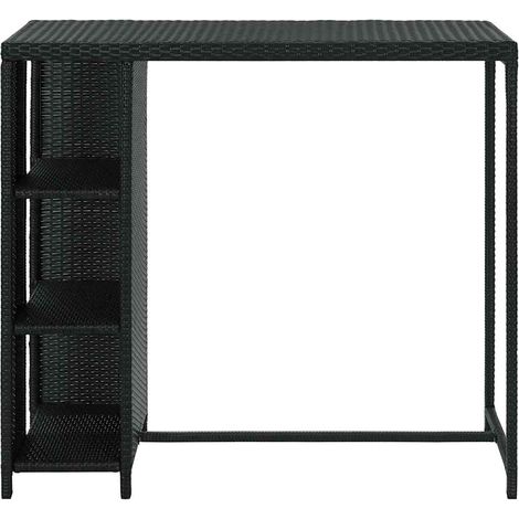Maison Exclusive - Tavolo da Bar con Ripiani Nero 120x60x110 cm in Polyrattan (1/5)