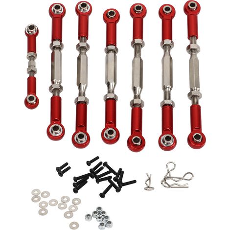 Jeu de Biellettes de Direction en Alliage d'Aluminium pour Traxxas SLASH 1/10 - Pièces Amélioration Rouge (1/5)