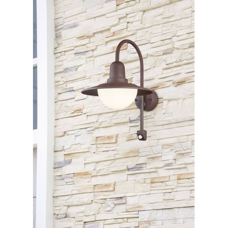 Luminaires de jardin applique murale outdoor avec detecteur norman marron en metal trio (1/6)
