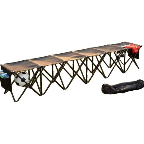 Banco plegable portátil, diseño ligero, con bolsa de transporte, estructura metálica resistente, color verde militar. (1/2)