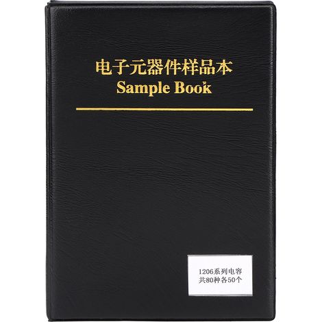Boîte de rangement 1206 condensateurs céramique 80 valeurs, kit électronique noir, organiseur d'échantillons pour composants SMD, livre de tri pratique. (1/5)