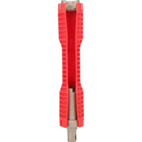 Clé multifonction pour tuyau d'eau, douille de robinet d'évier, outil de plomberie rouge pour usage domestique (1/5)