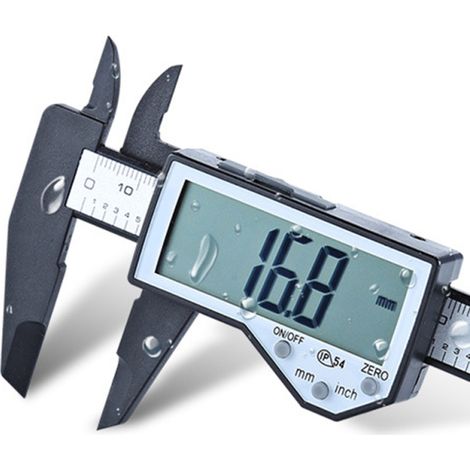 Calibrador electrónico de 0-150 mm con pantalla digital, escala vernier, pantalla grande, resistente al agua IP54, fabricado en plástico, para medir antigüedades. (1/5)
