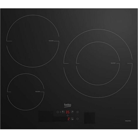 piano cottura a induzione 60cm 3 fuochi 7200w nero - HII63405MT - Beko (1/5)