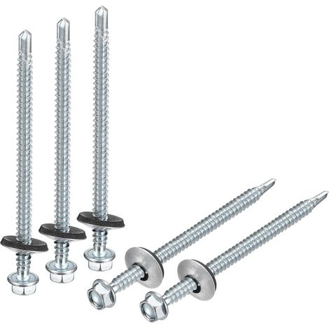 25Pcs 12X3-5/9" Vis Autoforeuses avec Joint en Caoutchouc (1/5)
