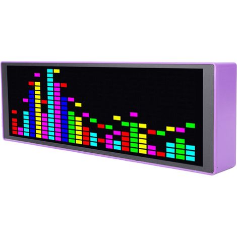 Affichage du spectre musical 16x24RVB, 12 modes dynamiques, 7 effets de couleur, capteur LED rythmique, éclairage ambiant, horloge électronique, activation vocale (1/5)