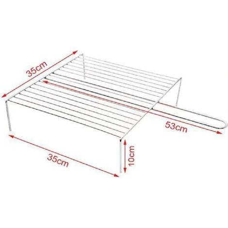 TrAdE Shop Traesio - Graticola A Rete Per Grigliate Barbecue 53x35x35x10cm Griglia Con Piedini 2406343 - (1/2)