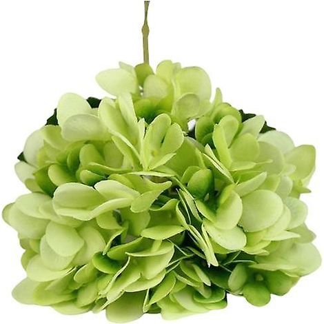 Fleur artificielle vintage réaliste, longue tige, grandes feuilles vertes, hortensia, fausse plantevert (1/5)