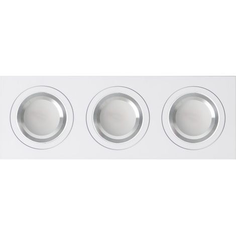 Regleta foco empotrar blanco/cromo 3xgu10 incluida 18w 4000k 1800lm 26x9x2 androide