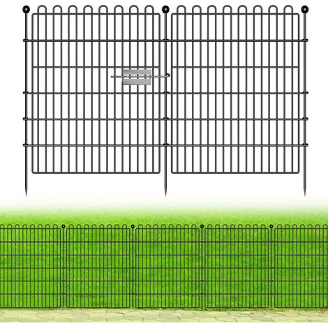 Clôture d'étang,Clôture Jardin Métallique 10 Panneaux (75x81cm) avec 11 Piquets d'Ancrage, Grillage pour Enclos à Chien, Démarcation de Terrain et Bassin (1/5)