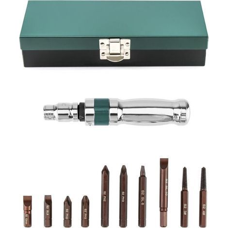 Coffret de Tournevis à Frapper, Tournevis à Chocs + Adaptateur + Embouts, 12 Pièces, 1/2" (1/5)