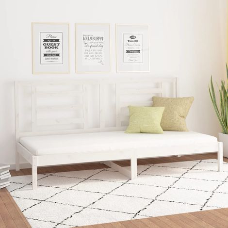 vidaXL Dormeuse senza Materasso Bianca 90x200 cm Legno Massello Pino