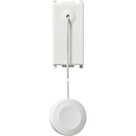 14052 Bouton à tirant 1P No 10A Blanc plat