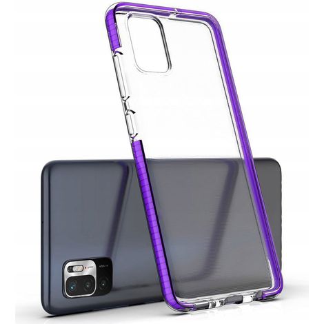 Custodia in gel Spring Case con cornice colorata per Xiaomi Redmi Note 10 5G / Poco M3 Pro, colore nero. (1/5)