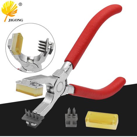 Pince à perforer silencieuse pour cuir, pince à perforer, outils de serrage pour articles en cuir, pince à perforer et à presser à 2 et 4 dents, dents de perçage de 4 mm (1/5)