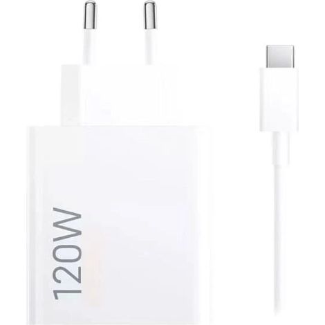 Chargeur rapide 120 W pour Xiaomi, adaptateur secteur HyperCharge de type A (prise européenne) avec câble de 1 m. (1/2)