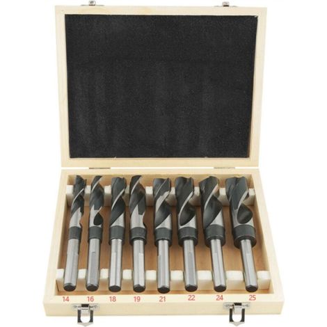 Set of 8 HSS Twist Drill Bits, Metal Drill Bits, Steel Drill Bits, HSS Shank Drill Bit Set, Heat Treated Drill Bit Sets 14mm 16mm 18mm 19mm 21mm 22mm 24mm 25mm (1/5)