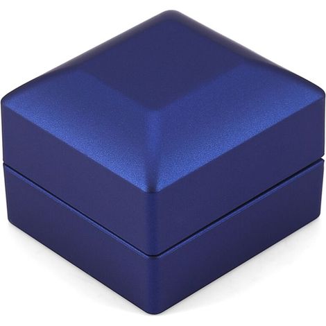 Caja de almacenamiento de anillos con luz LED, soporte para exhibir joyas, regalo azul, a la moda -Crezuo