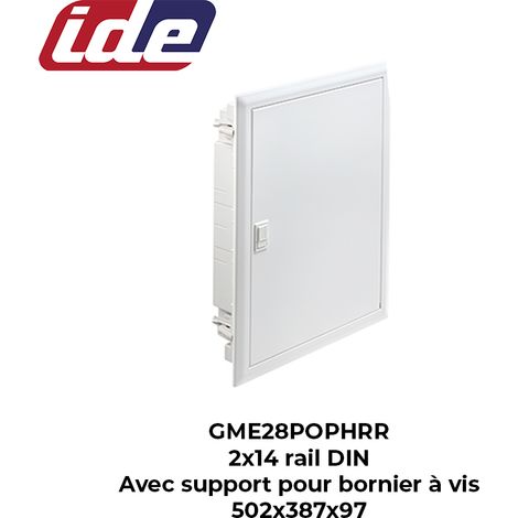Coffret de distribution GOLD MÉTAL IP40 2x14 modules encastrable avec barres de neutre et terre à vis (1/3)
