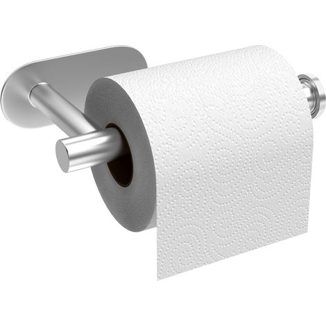 (Argent) Porte papier hygiénique, porte papier hygiénique auto adhésif, porte papier hygiénique en acier inoxydable, porte rouleau mural, porte mouchoirs pour salle de bain, cuisine, salon (1/5)