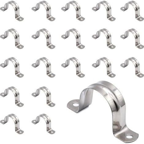 20 colliers métalliques en U de 25 mm pour tuyaux de gaz (1/5)